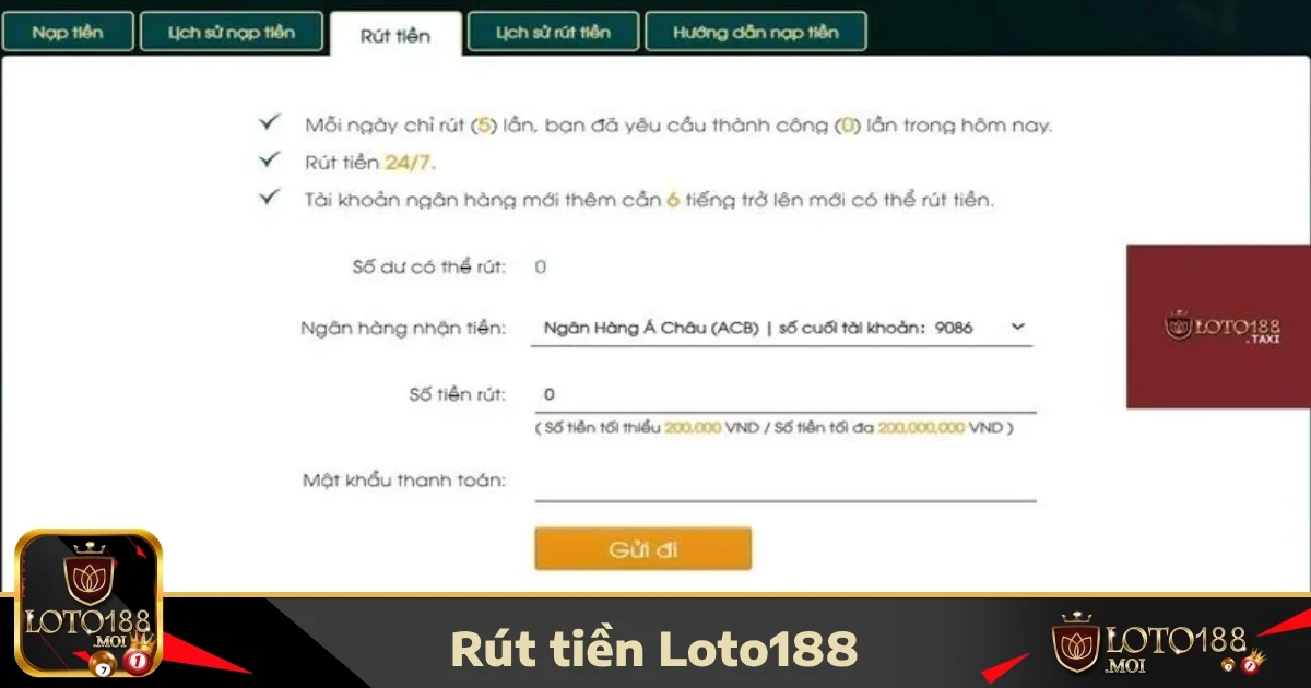 Rút Tiền Loto188 2 Điều kiện và quy định cần nắm trước khi thực hiện rút tiền LOTO188